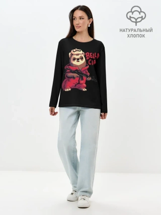 Лонгслив женский. Хлопок / Бумажный Дом