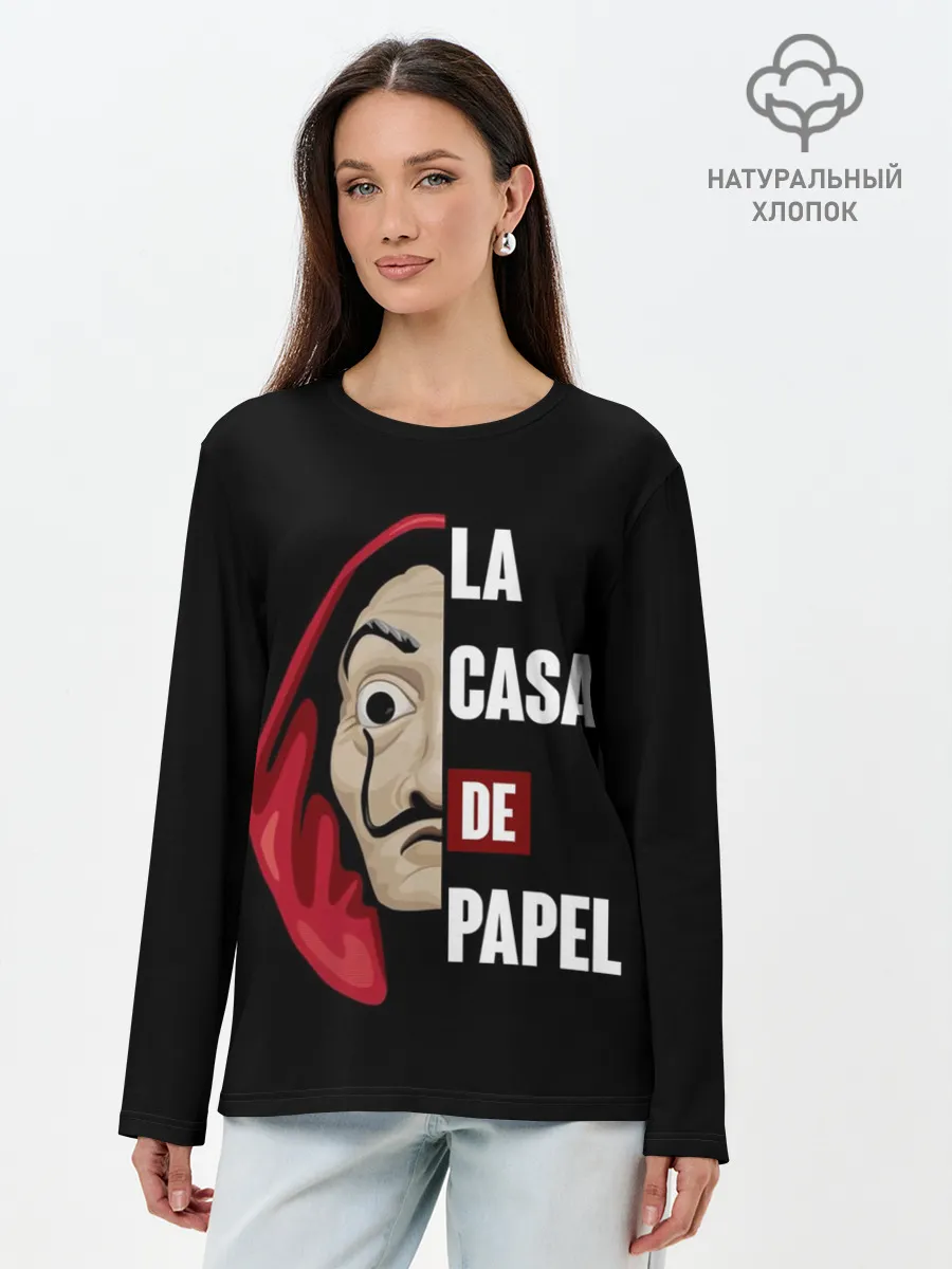 Лонгслив женский. Хлопок / Бумажный Дом
