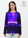 Лонгслив женский. Хлопок / НЕОНОВЫЕ МОЛНИИ