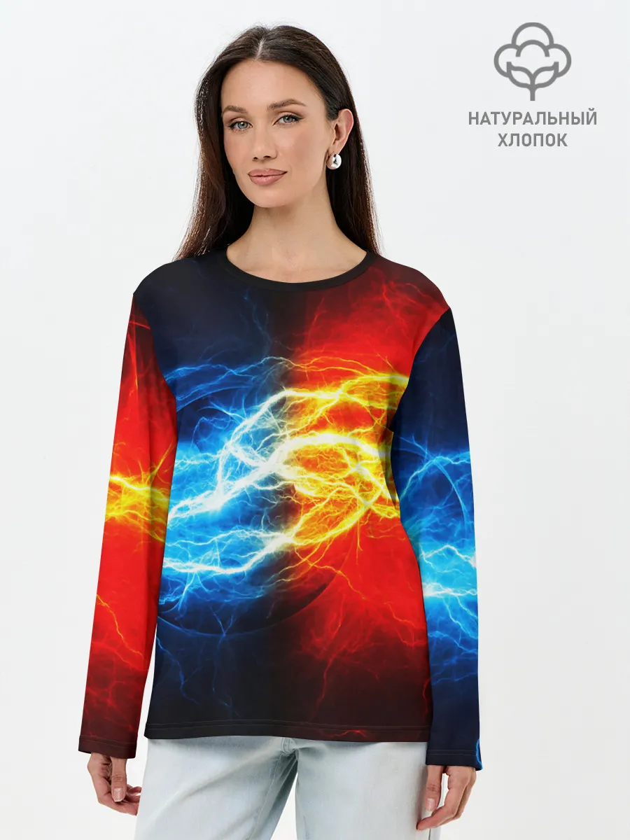 Лонгслив женский. Хлопок / БИТВА МОЛНИЙ