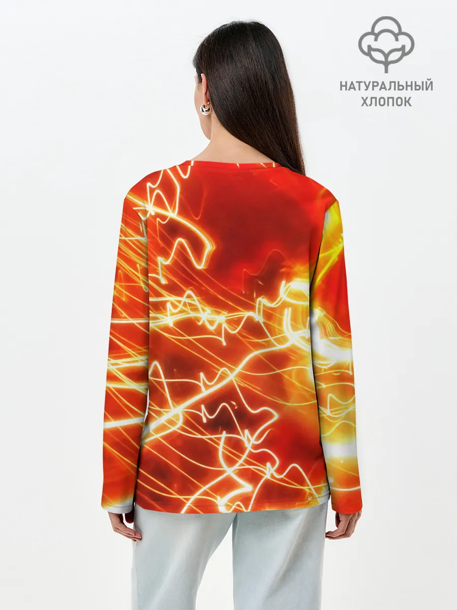 Лонгслив женский. Хлопок / ОГНЕННАЯ МОЛНИЯ