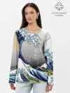 Лонгслив женский. Хлопок / The great wave off kanagawa