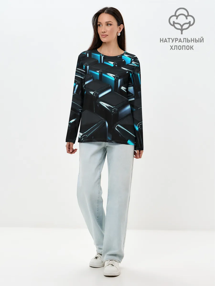 Лонгслив женский. Хлопок / ТЕКСТУРА