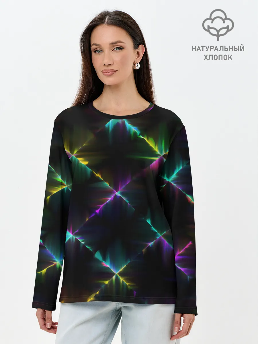 Лонгслив женский. Хлопок / НЕОНОВАЯ ТЕКСТУРА