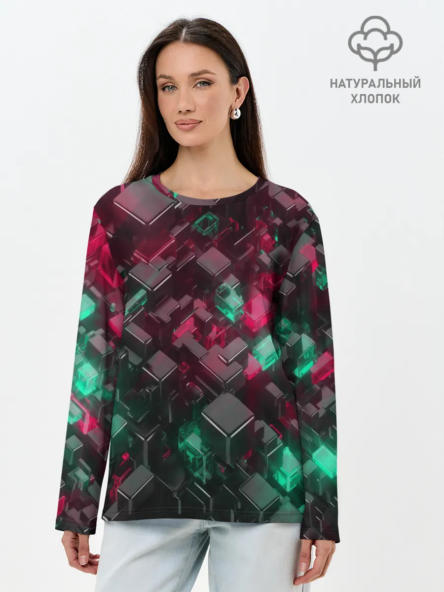 Лонгслив женский. Хлопок / ABSTRACTION