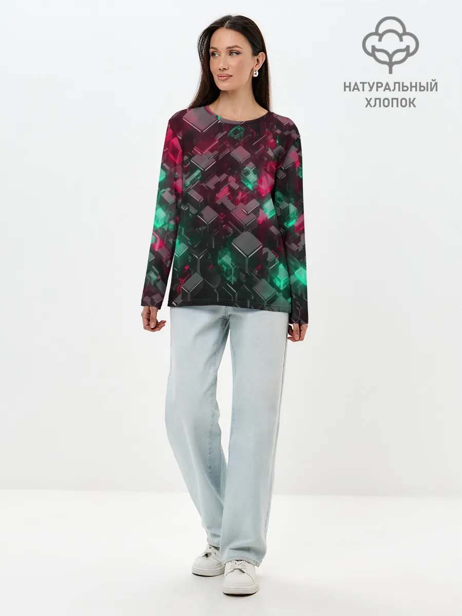 Лонгслив женский. Хлопок / ABSTRACTION