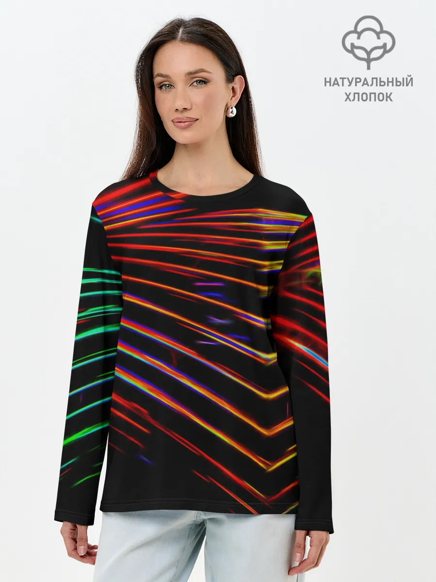 Лонгслив женский. Хлопок / STRIPES COLOR