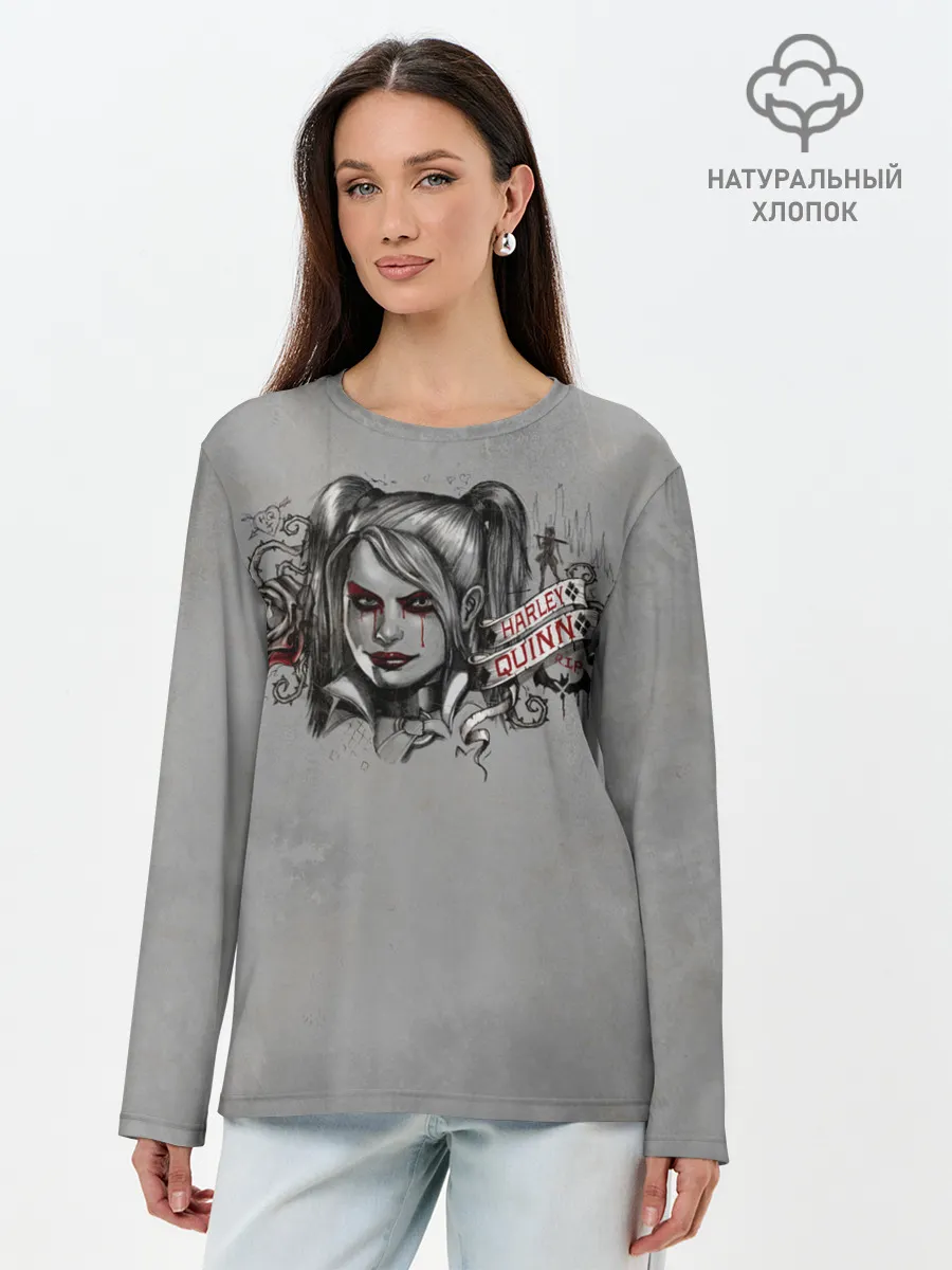 Лонгслив женский. Хлопок / Harley Quinn