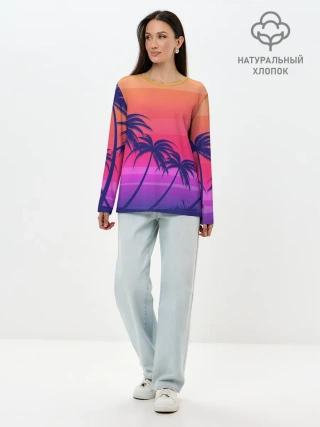 Лонгслив женский. Хлопок / Очеровательный закат