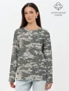 Лонгслив женский. Хлопок / Цифровой камуфляж