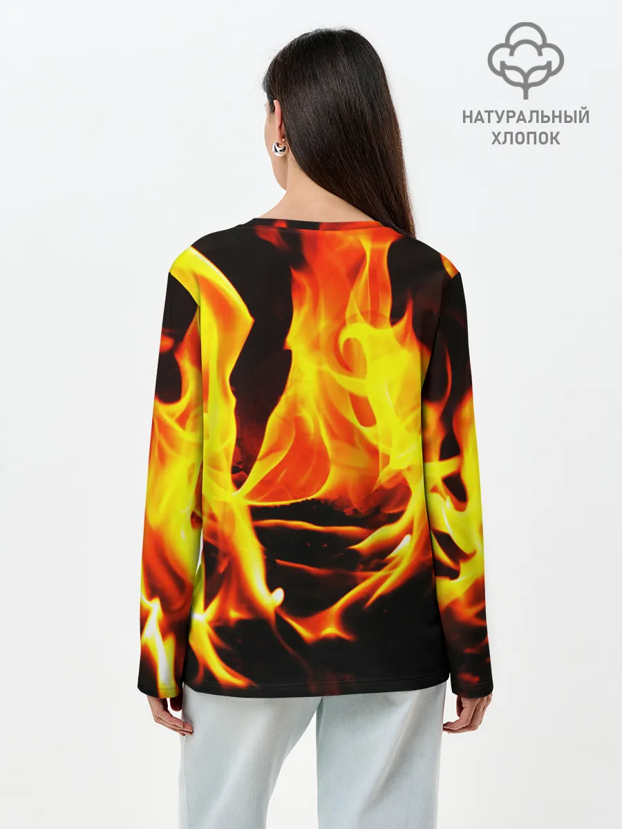 Лонгслив женский. Хлопок / В ОГНЕ