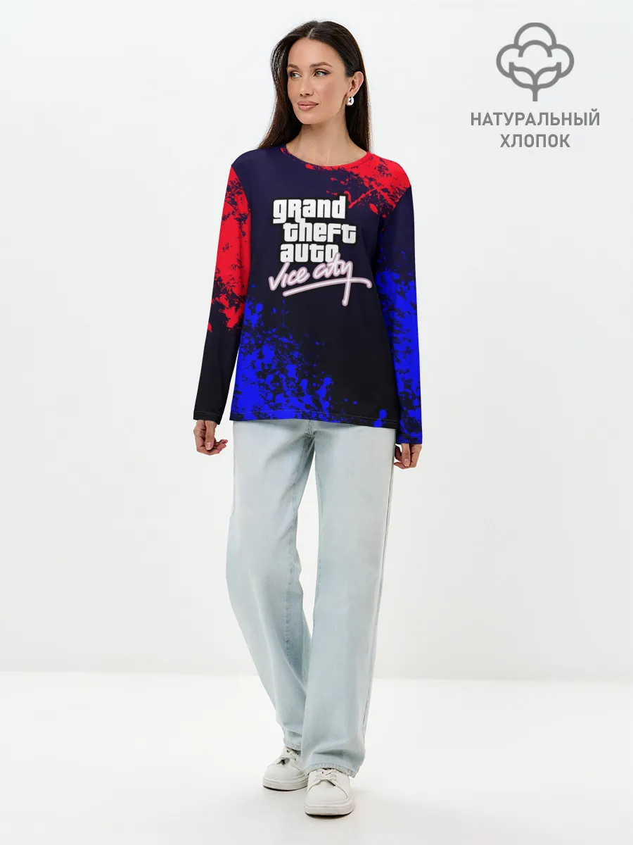 Лонгслив женский. Хлопок / Gta Vice city