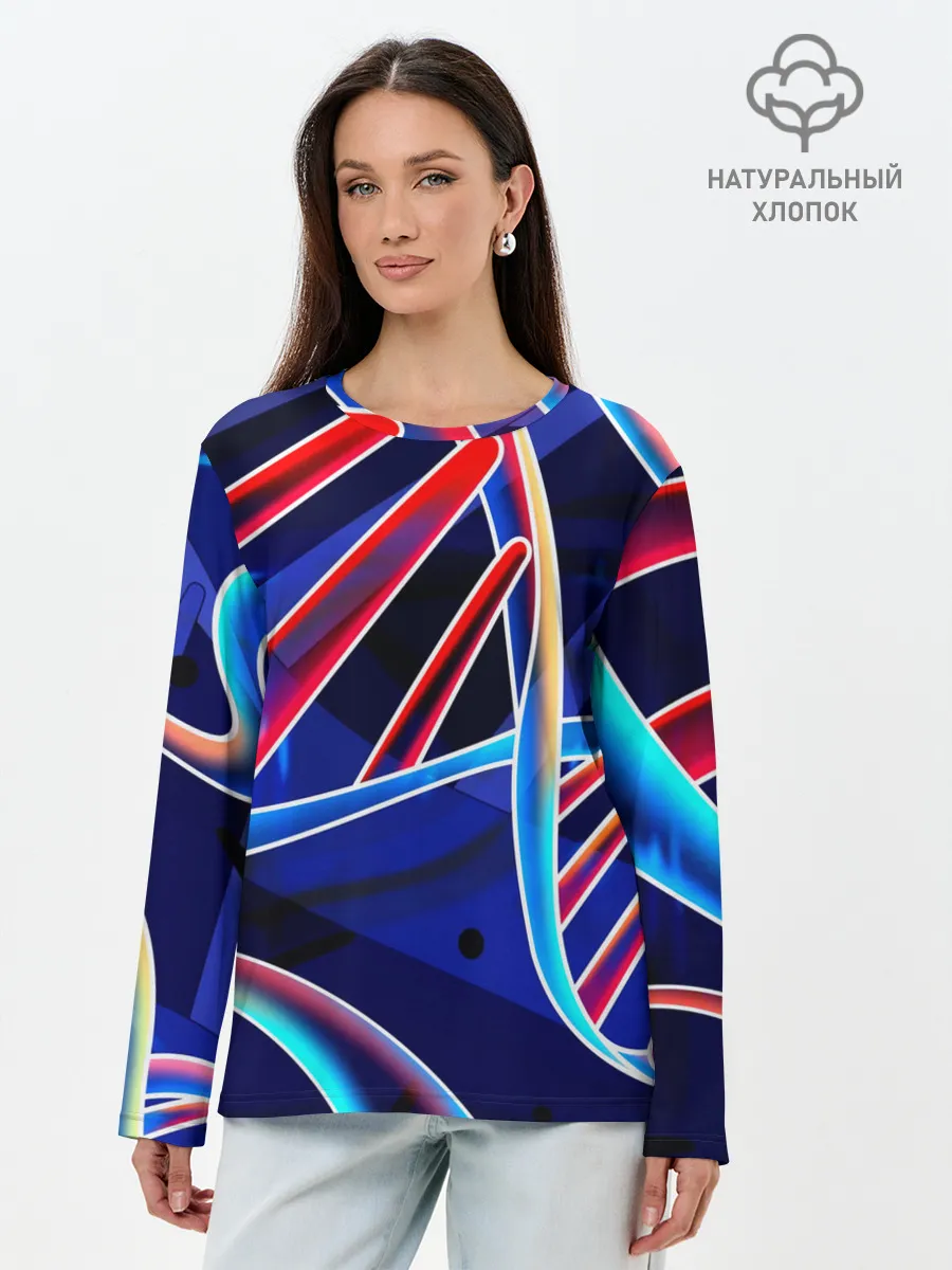 Лонгслив женский. Хлопок / ДНК