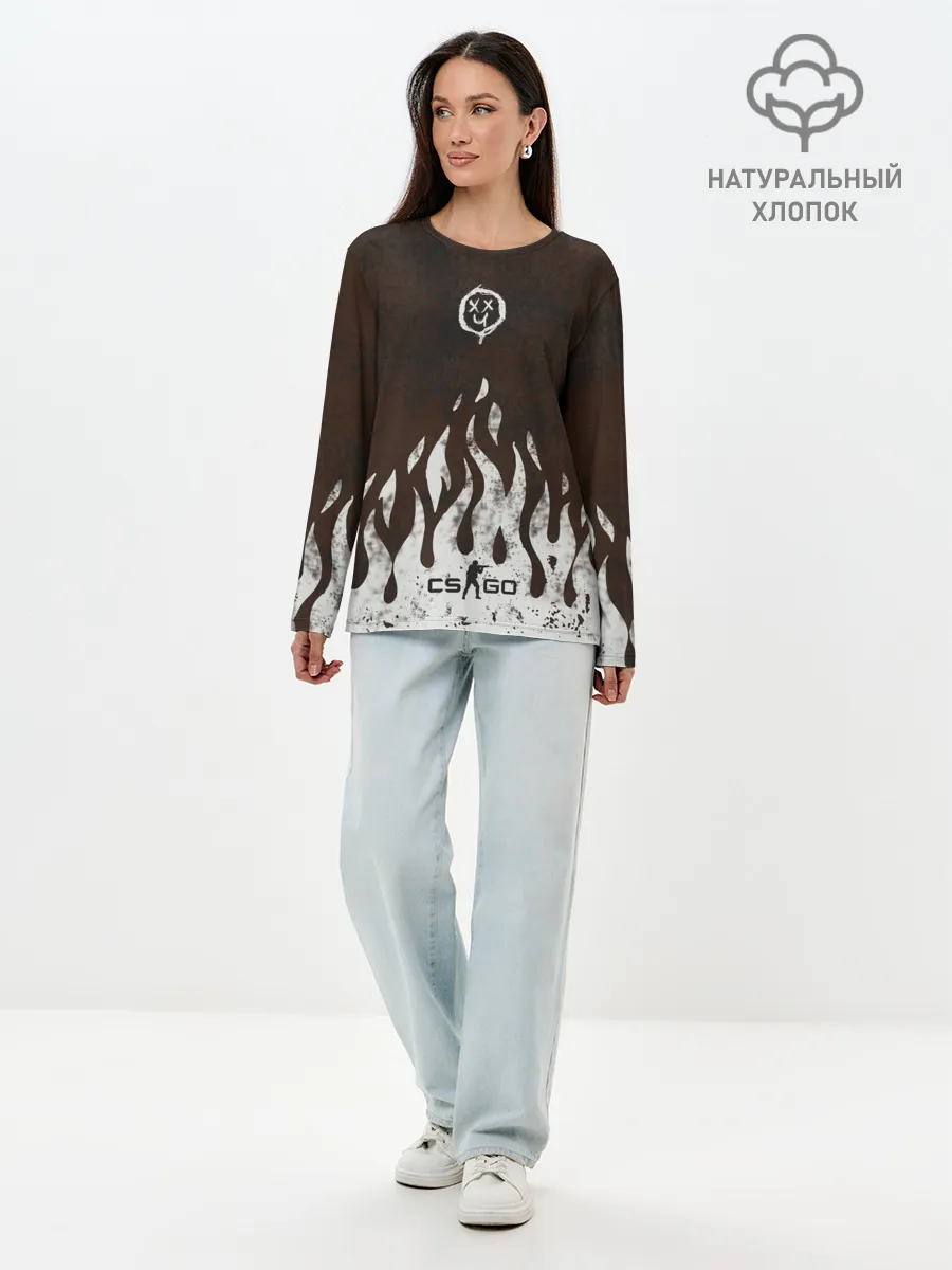 Лонгслив женский. Хлопок / cs:go - Оксидное пламя