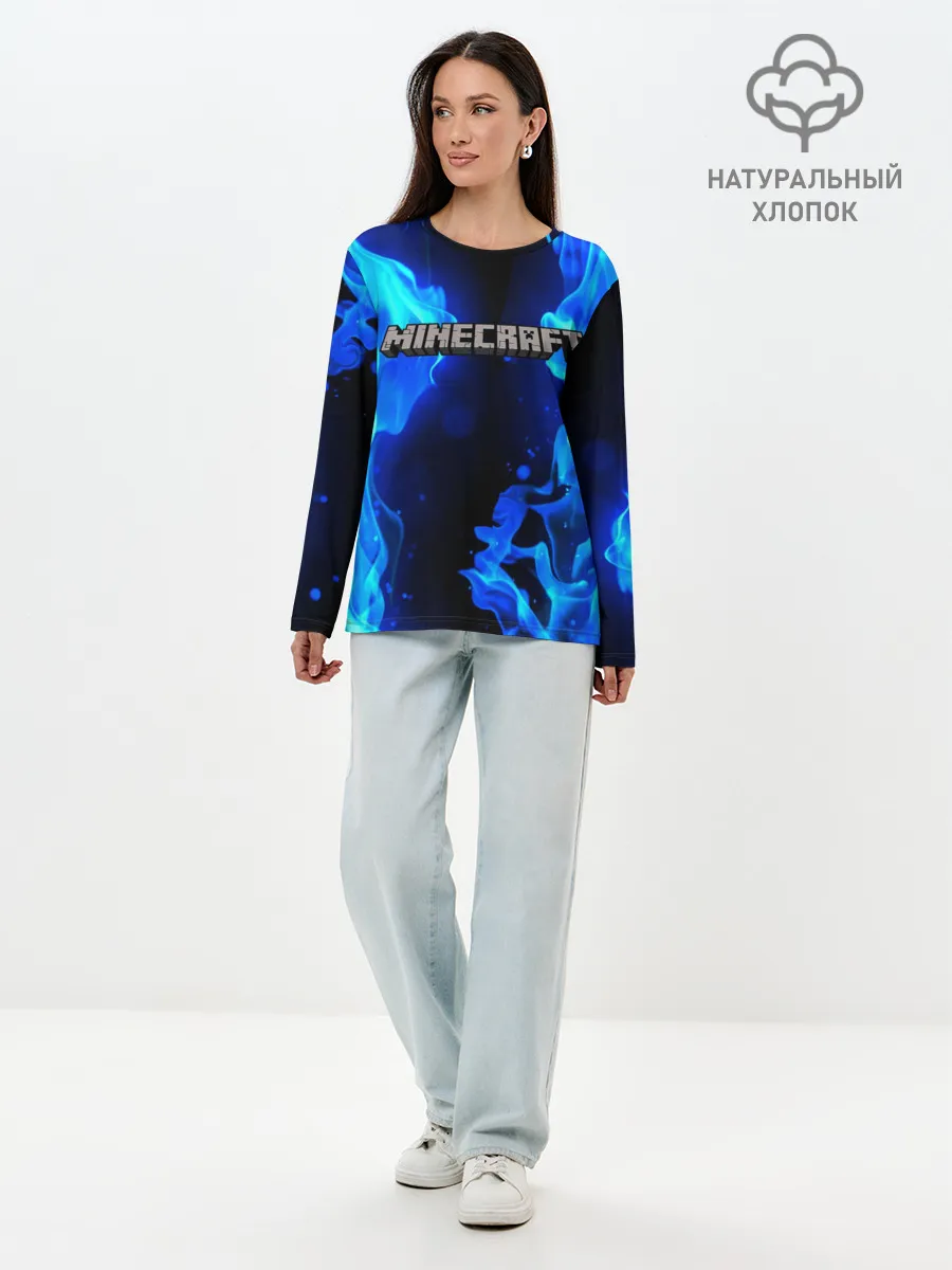 Лонгслив женский. Хлопок / MINECRAFT