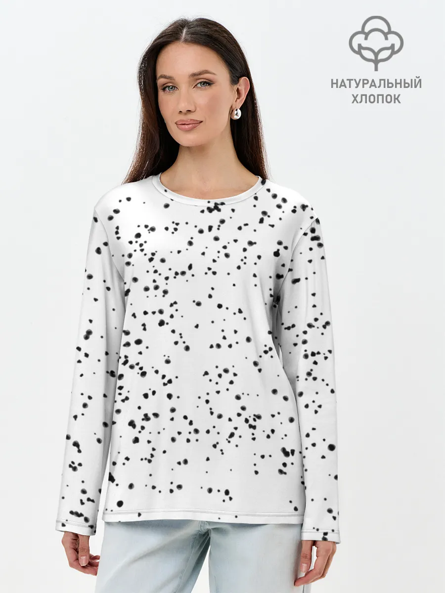 Лонгслив женский. Хлопок / Точки