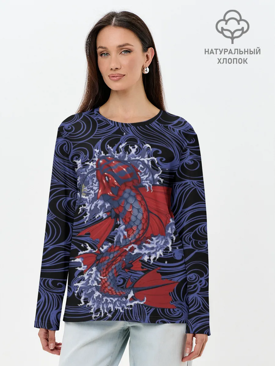 Лонгслив женский. Хлопок / Рыба | Fish