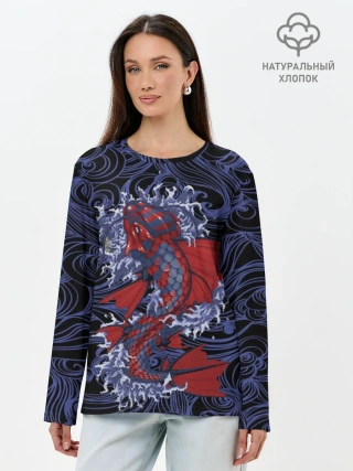 Лонгслив женский. Хлопок / Рыба | Fish