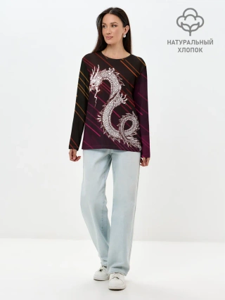 Лонгслив женский. Хлопок / Dragon | Дракон