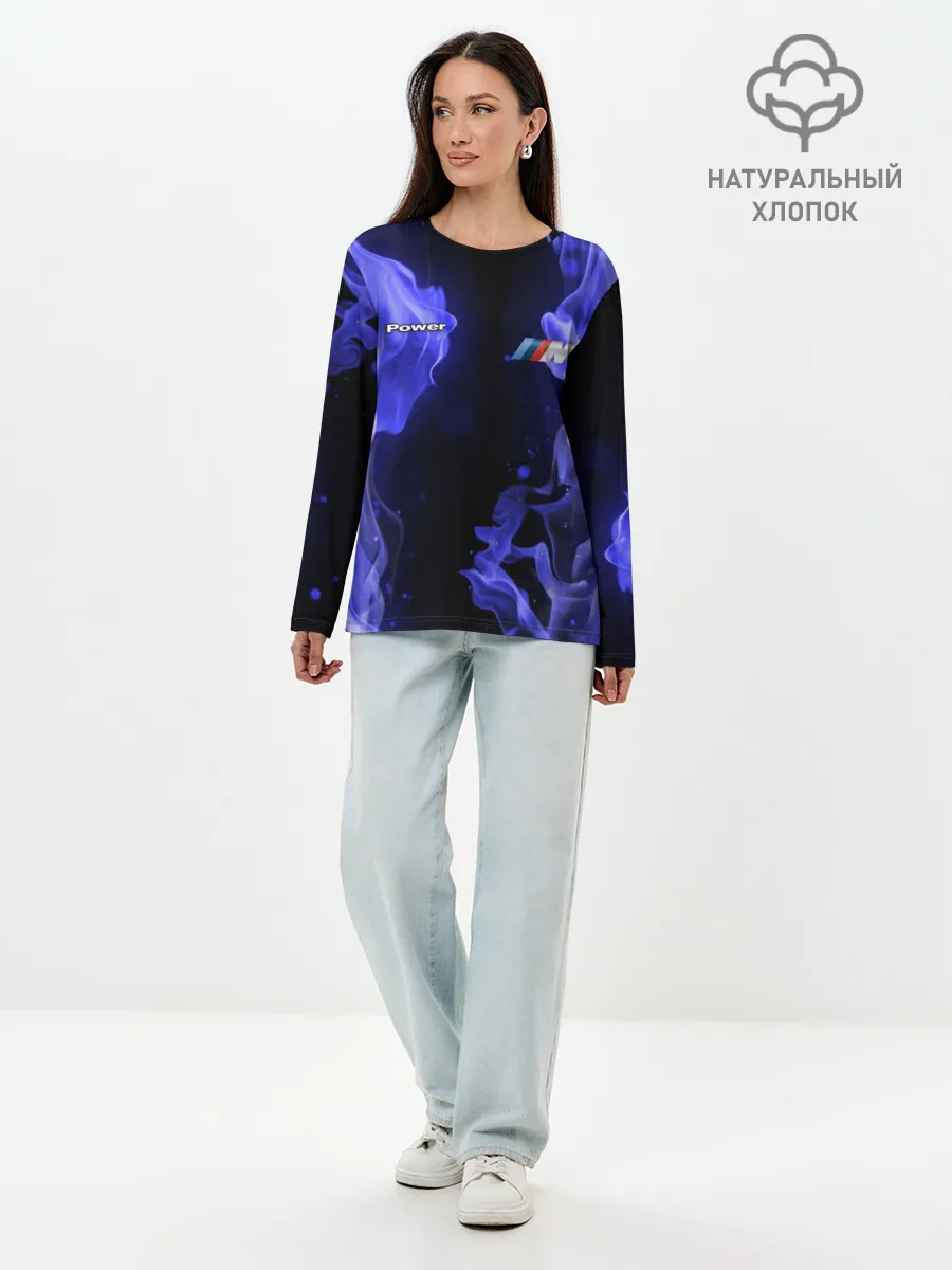 Лонгслив женский. Хлопок / BMW FIRE