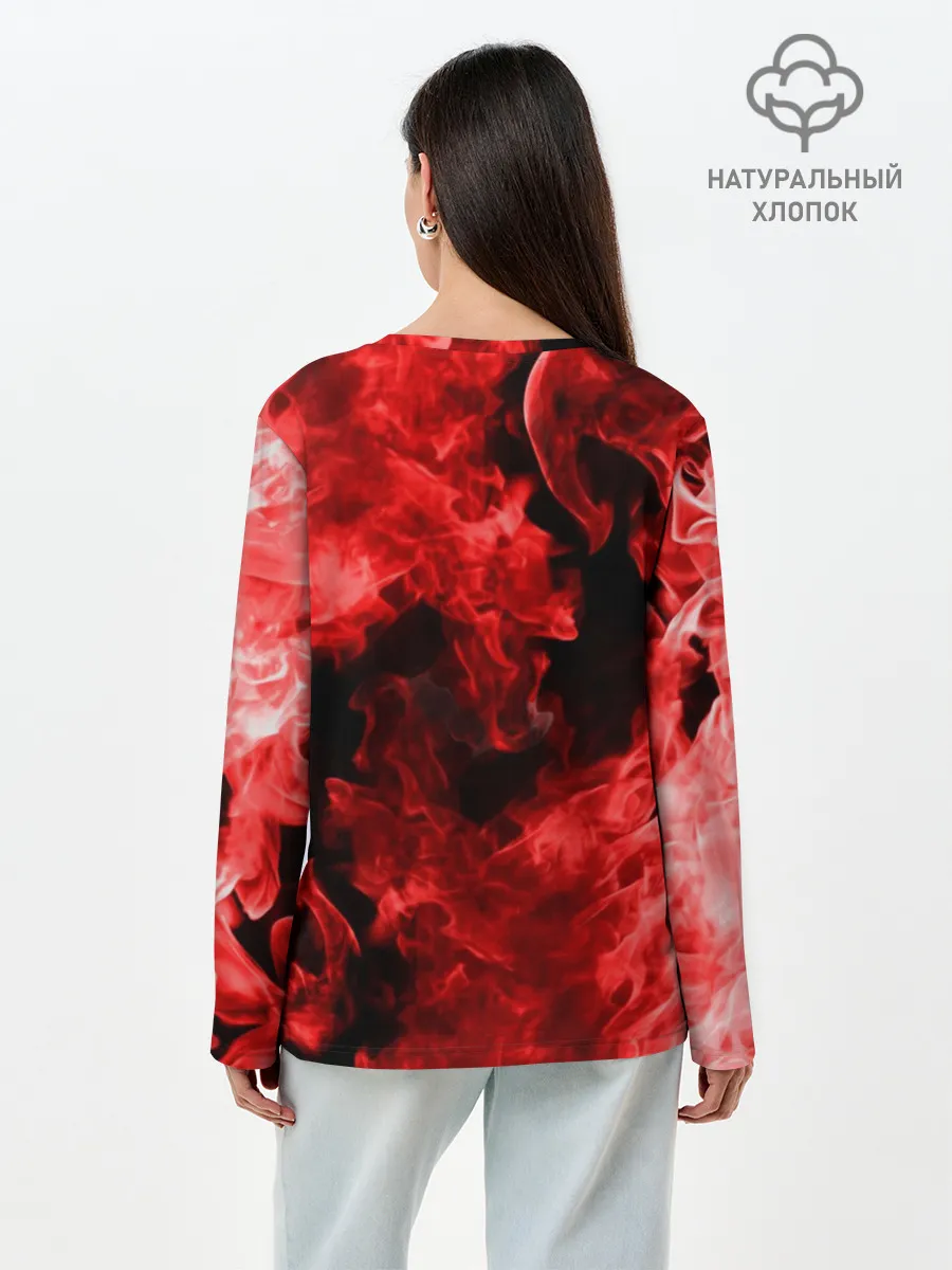 Лонгслив женский. Хлопок / BMW FIRE