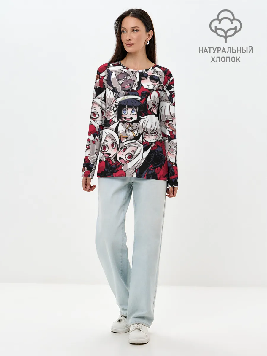 Лонгслив женский. Хлопок / Helltaker