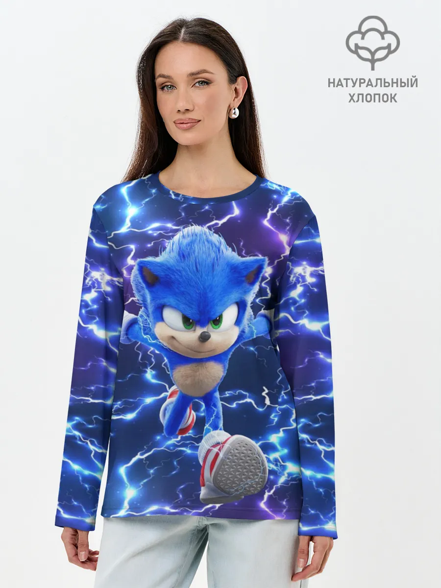 Лонгслив женский. Хлопок / Sonic | Соник