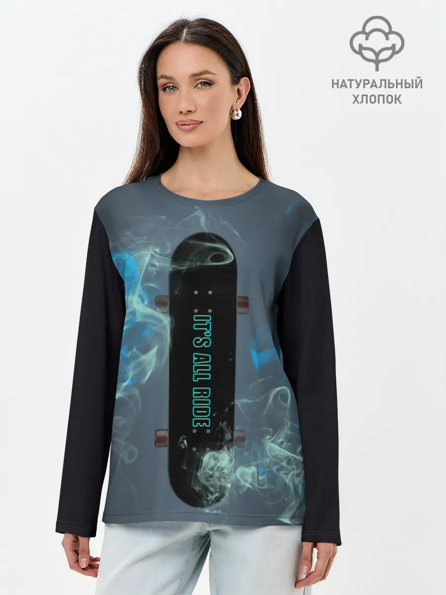 Лонгслив женский. Хлопок / Its All Ride