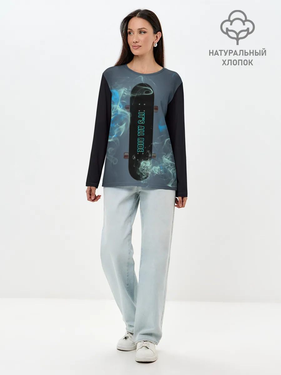 Лонгслив женский. Хлопок / Its All Ride