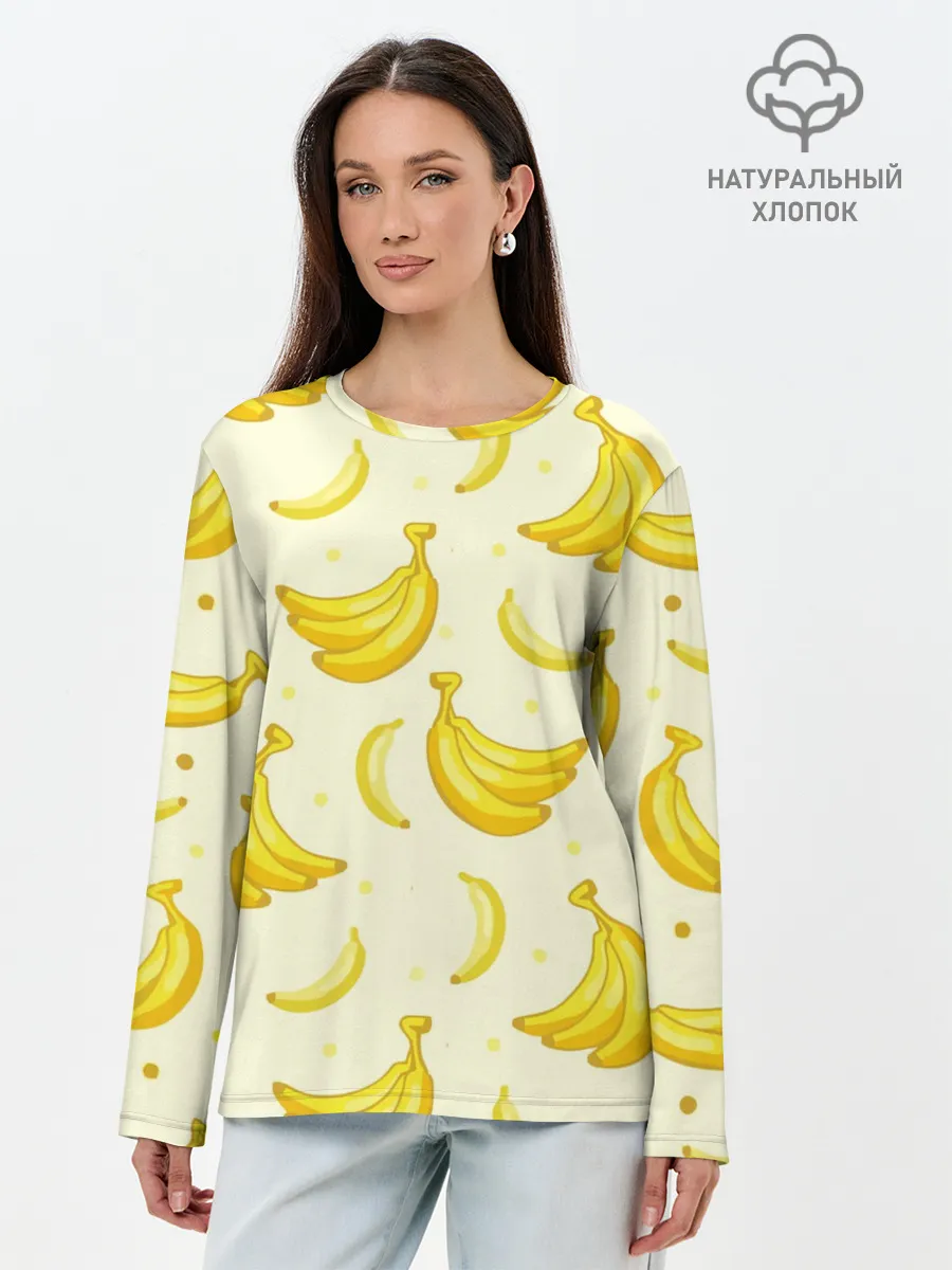 Лонгслив женский. Хлопок / Банана