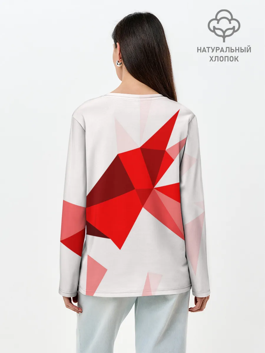 Лонгслив женский. Хлопок / GEOMETRY RED