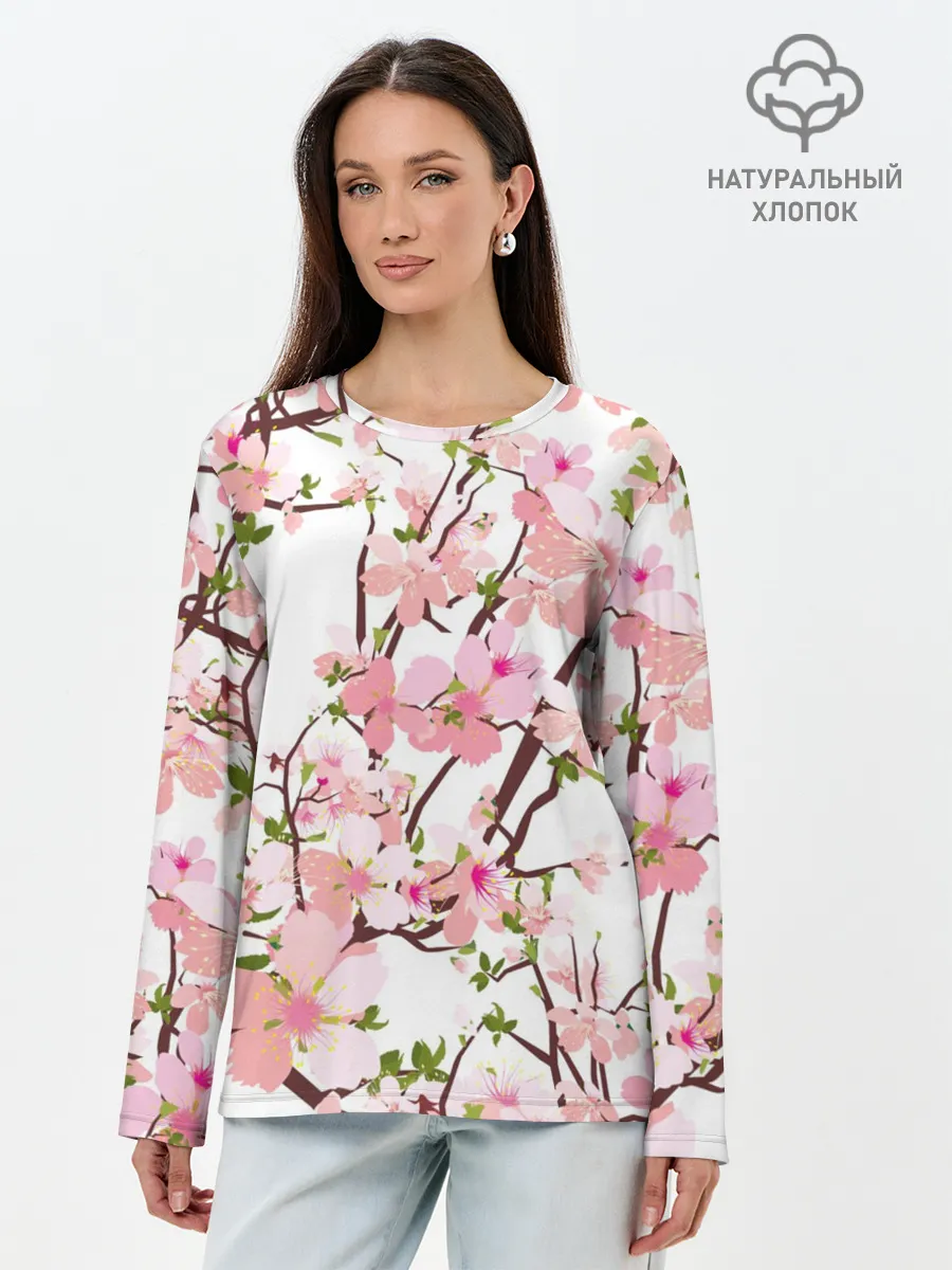 Лонгслив женский. Хлопок / Сакура | Sakura