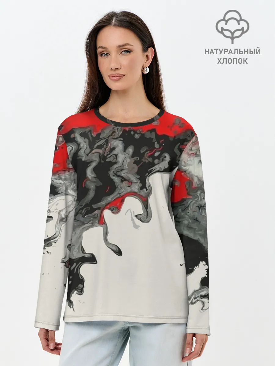 Лонгслив женский. Хлопок / Abstraction