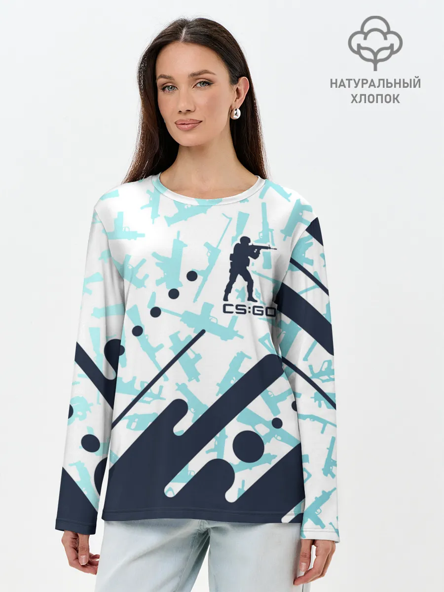 Лонгслив женский. Хлопок / CS GO | КС ГО