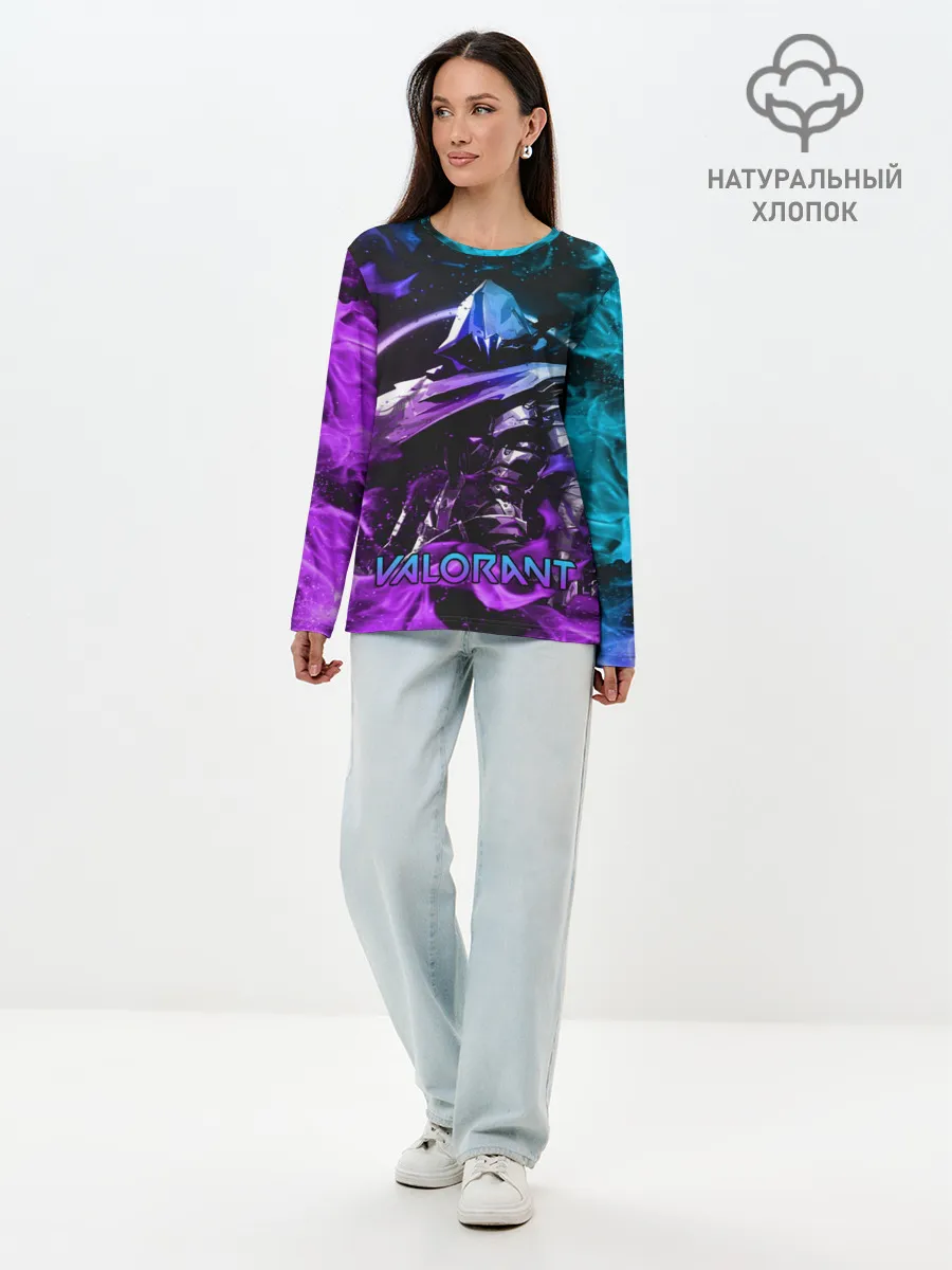 Лонгслив женский. Хлопок / VALORANT OMEN
