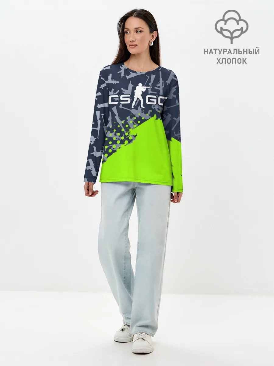 Лонгслив женский. Хлопок / CS GO | КС ГО