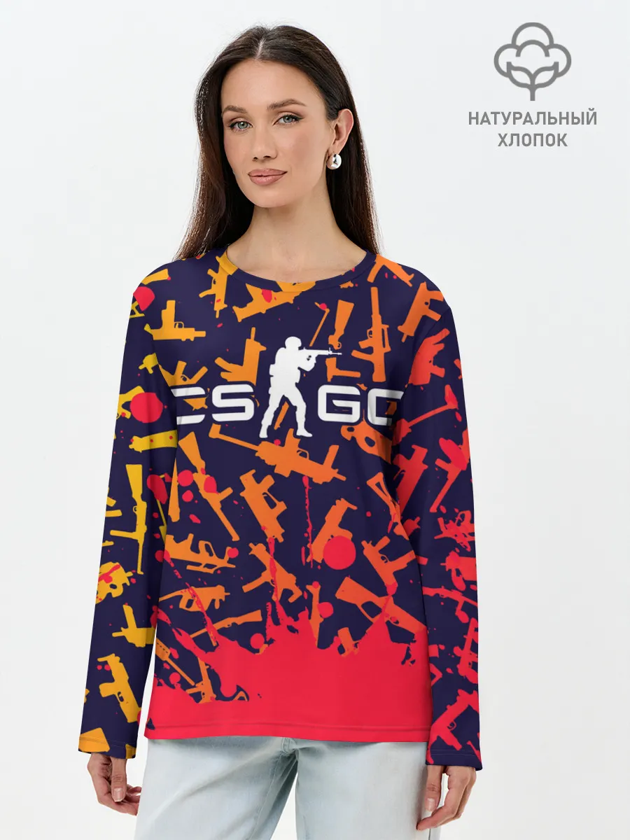 Лонгслив женский. Хлопок / CS GO | КС ГО