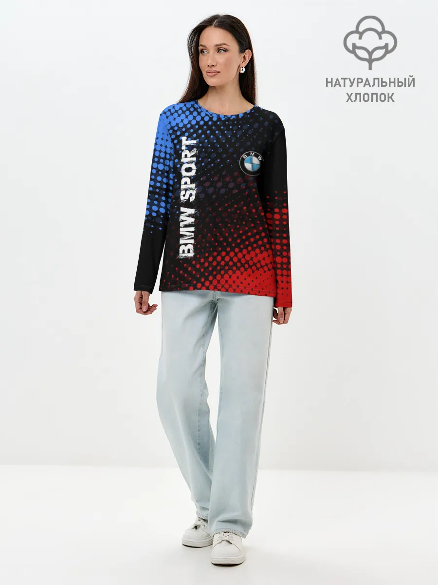Лонгслив женский. Хлопок / BMW SPORT