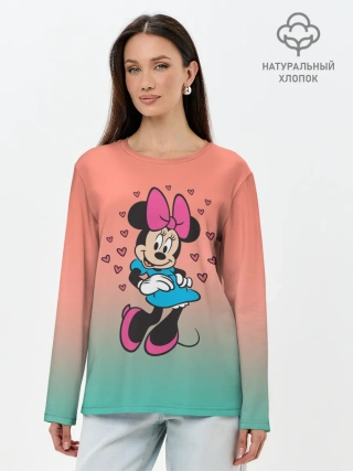 Лонгслив женский. Хлопок / Минни Маус