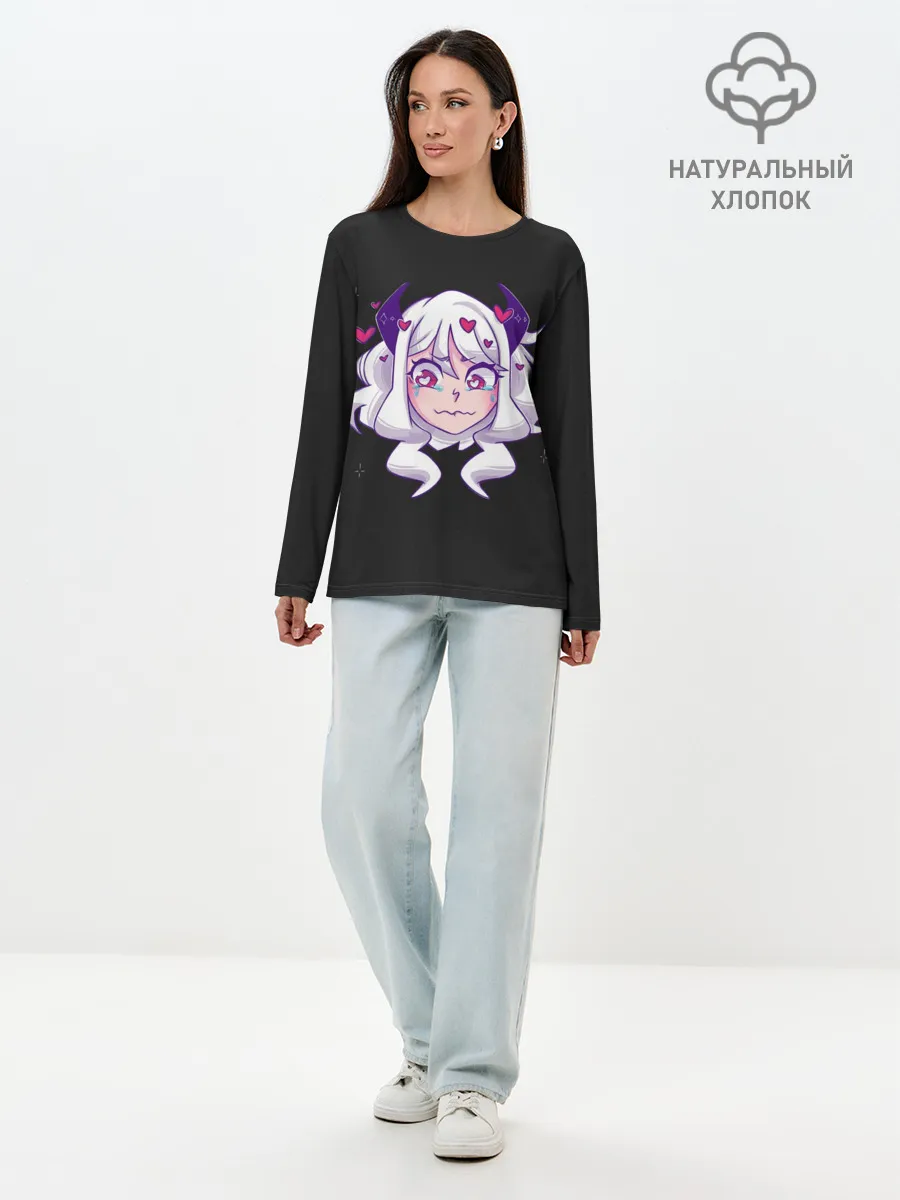 Лонгслив женский. Хлопок / Helltaker