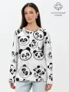 Лонгслив женский. Хлопок / Панды