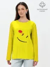 Лонгслив женский. Хлопок / Смайлы