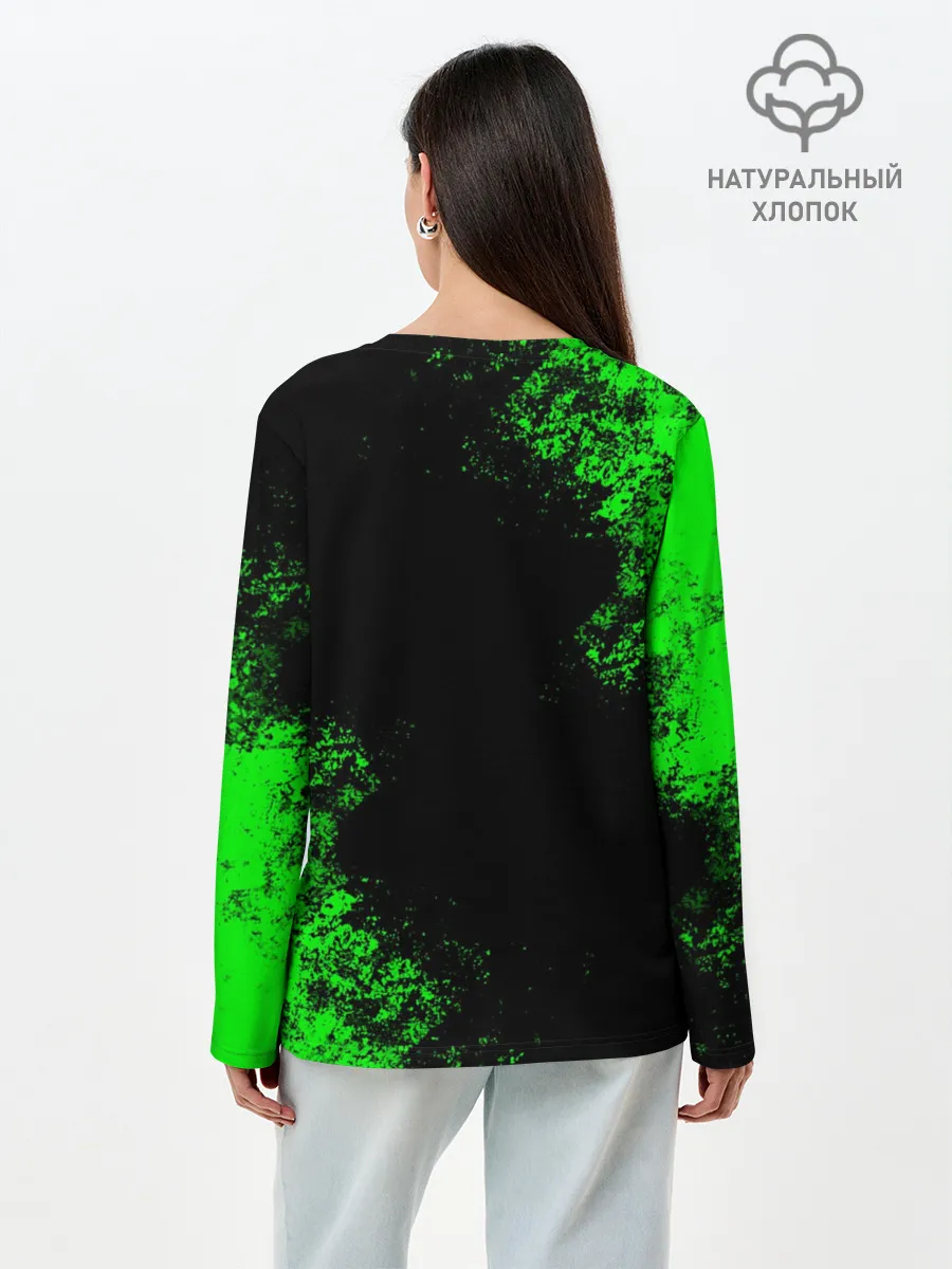 Лонгслив женский. Хлопок / MINECRAFT CAT