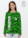Лонгслив женский. Хлопок / MINECRAFT CREEPER