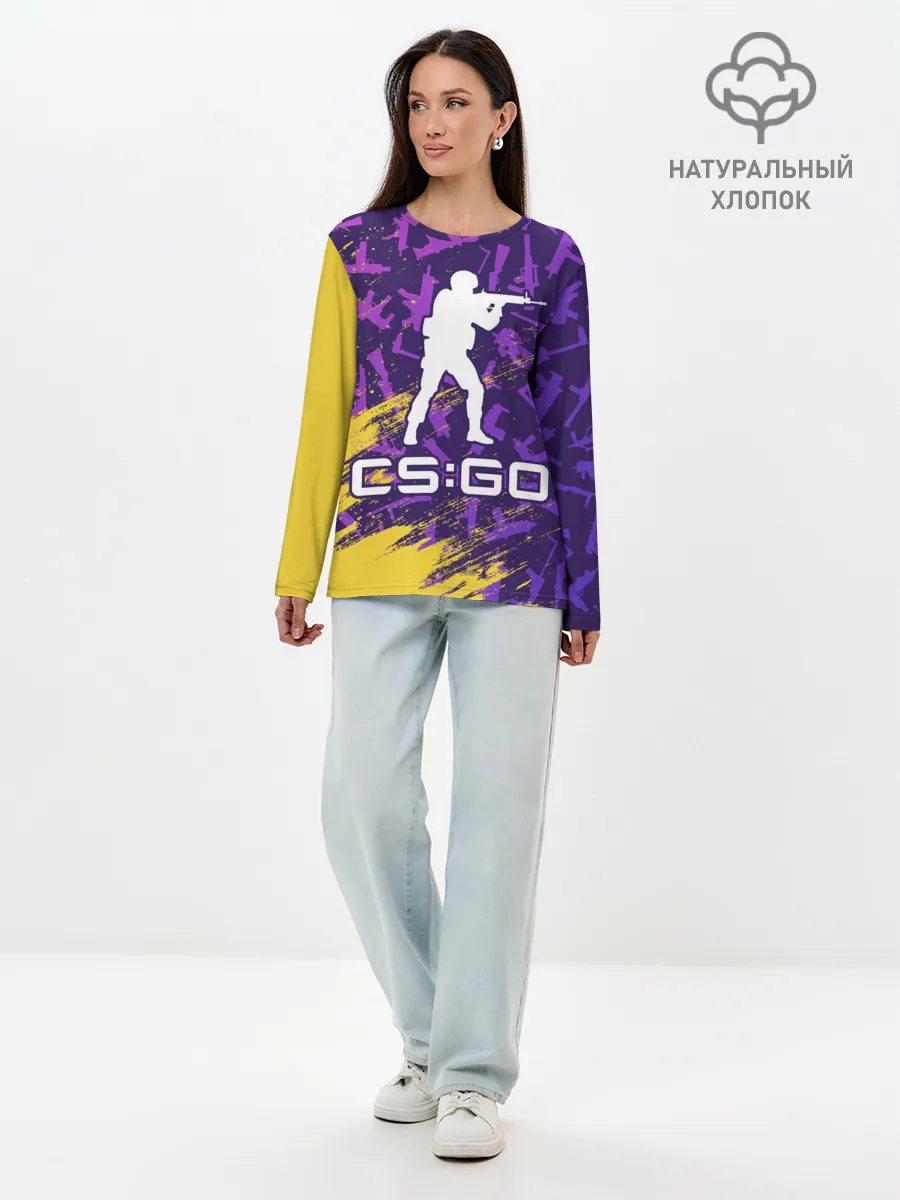 Лонгслив женский. Хлопок / CS GO | КС ГО