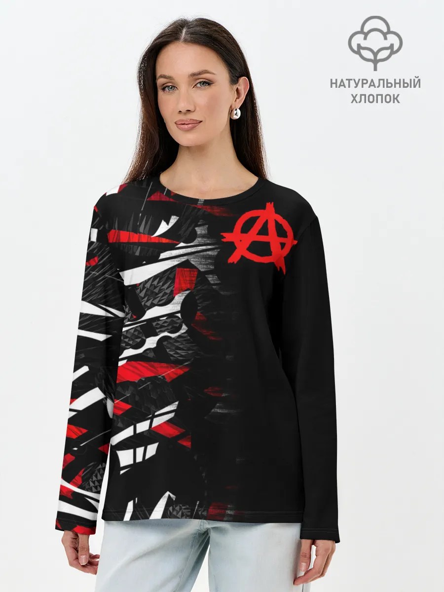 Лонгслив женский. Хлопок / Анархия