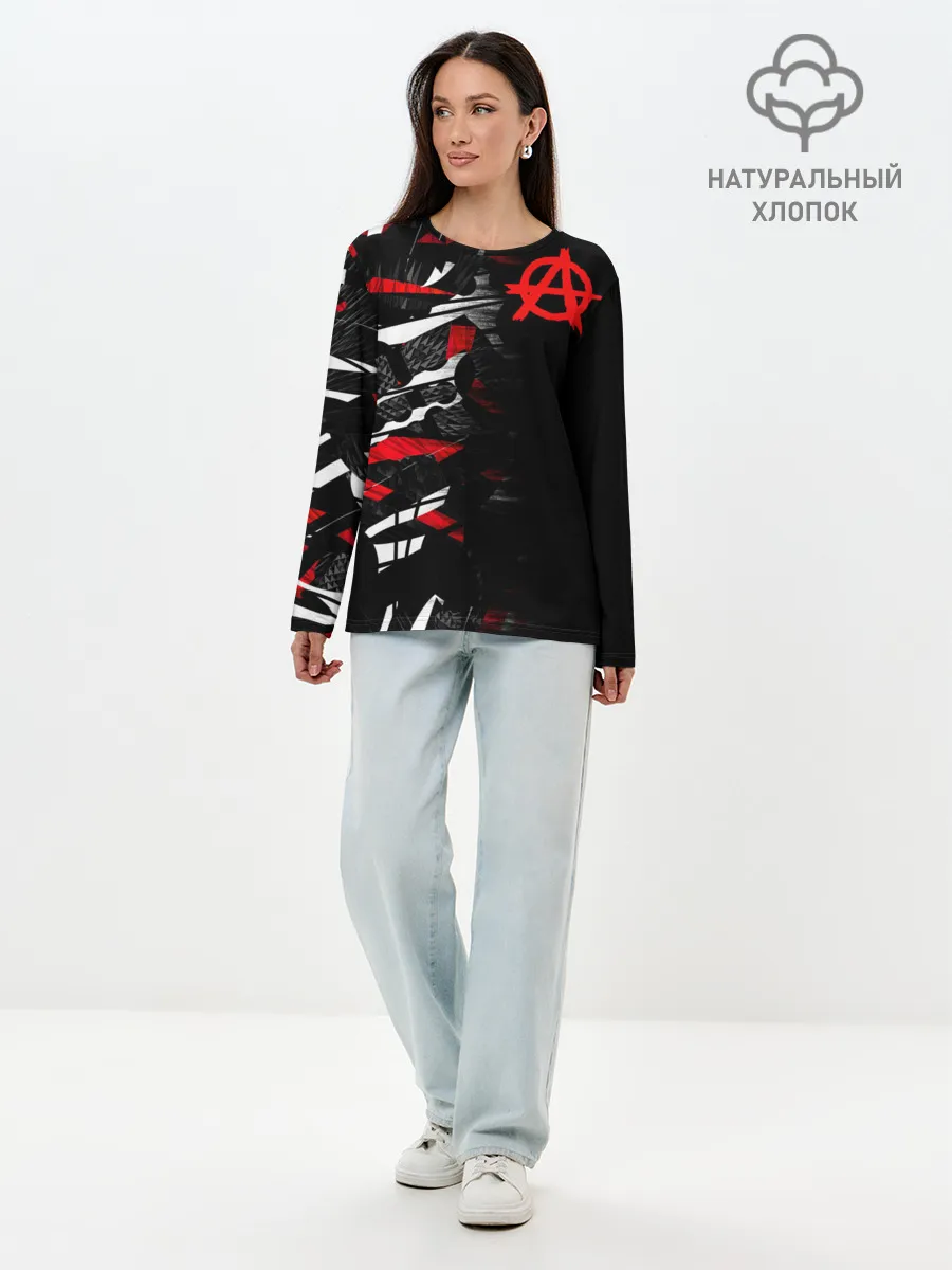 Лонгслив женский. Хлопок / Анархия
