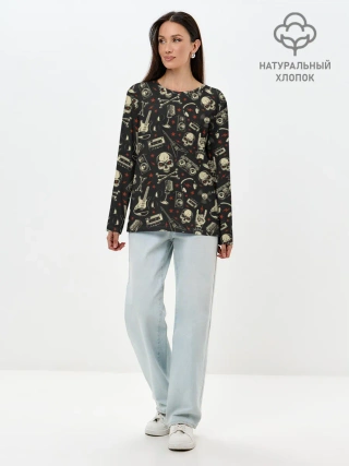 Лонгслив женский. Хлопок / Heavy Metal