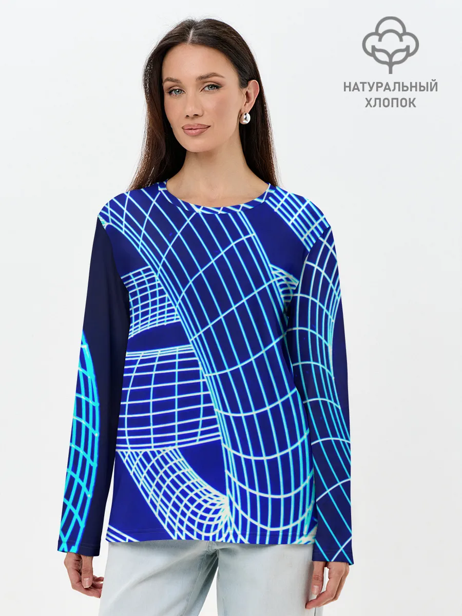 Лонгслив женский. Хлопок / НЕОНОВАЯ СПИРАЛЬ