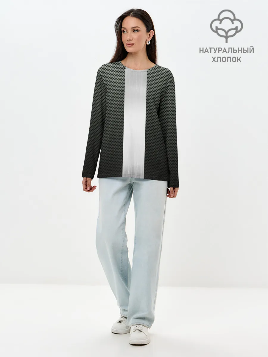 Лонгслив женский. Хлопок / Карбоновый занавес